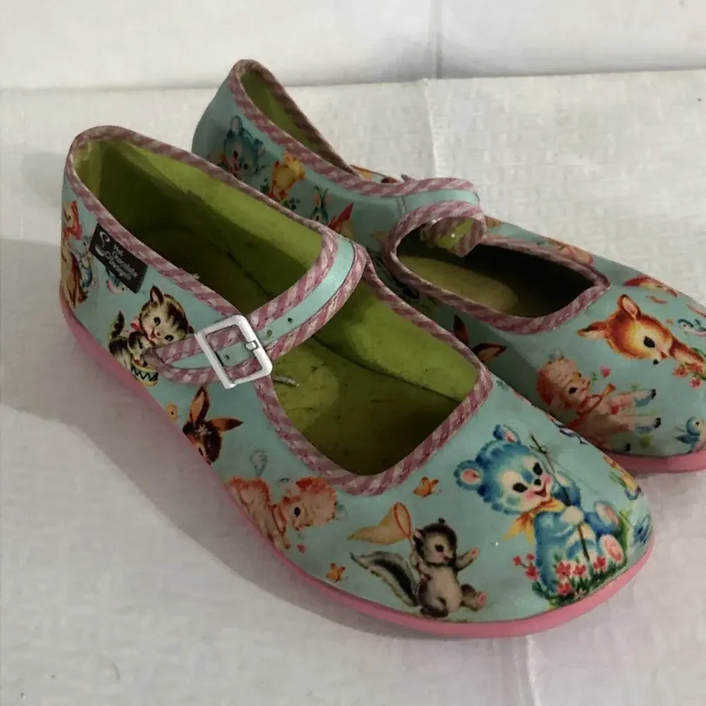 Hot chocolate Design Flat Shoes Size 37 Size 7 Mary Jane’s Vegan Friendly